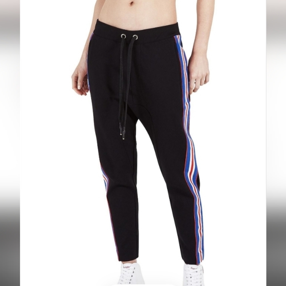 PE Nation Court Run Pant Black Red White Stripe XS